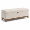 Stauraumbank rechteckig Stoff Holz 120x45x40 cm