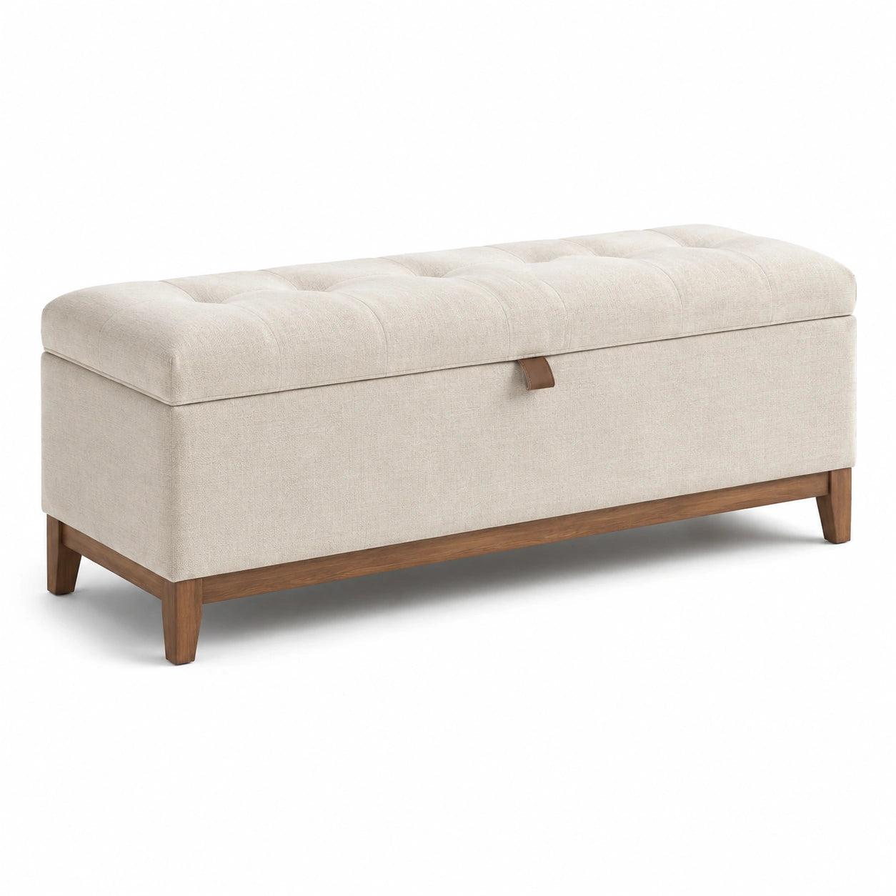 Stauraumbank rechteckig Stoff Holz 120x45x40 cm