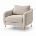 Polstersessel Bouclé Stoff Beige Metall Beine