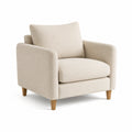 Sessel aus Stoff mit Eichenbeinen Beige