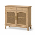 Holz Sideboard mit Rattan-Türen, 2 Schubladen