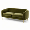 3-Sitzer Sofa aus Samt mit Metallbeinen in Olivgrün