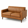 2-Sitzer Sofa Leder Vollleder Braun Massivholzrahmen