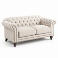Chesterfield 2-Sitzer Sofa mit Leinenbezug, 200cm