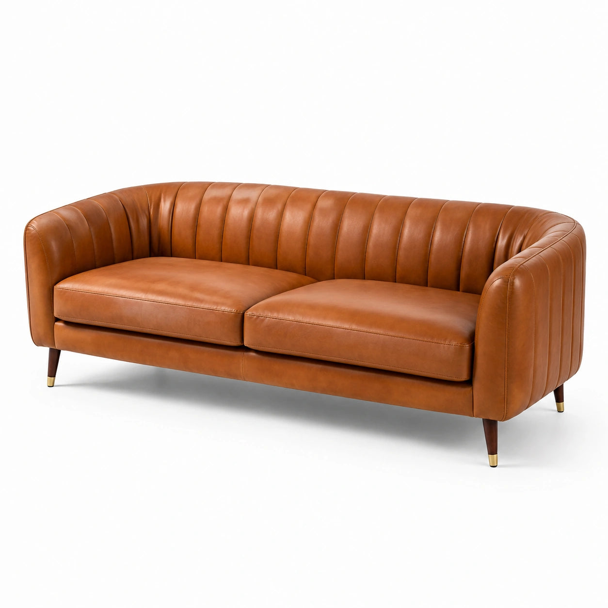 3-Sitzer Ledersofa Braun 210cm