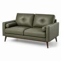 2-Sitzer Sofa Kunstleder Olivgrün