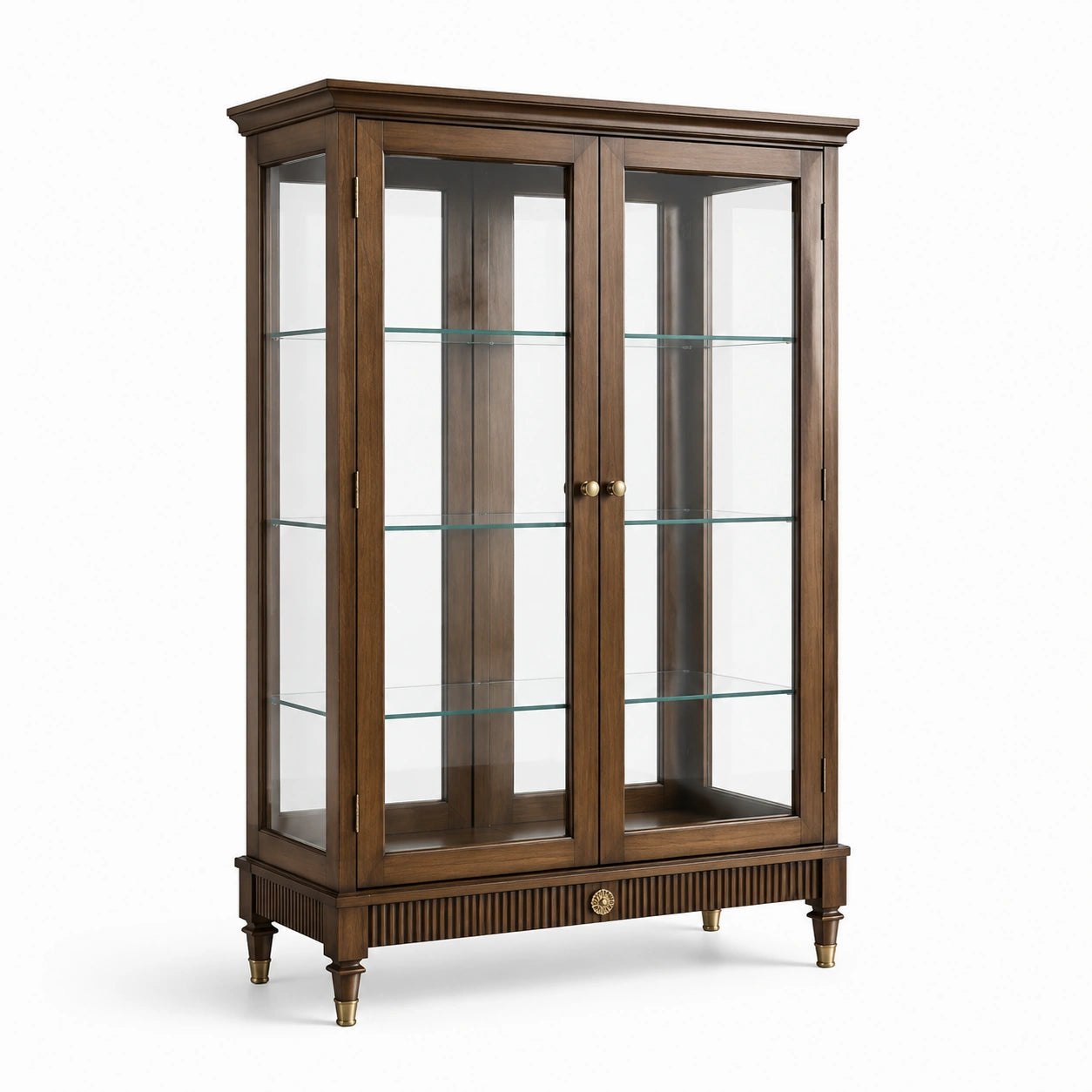 Holzvitrine mit Glastüren Braun 200x100x40 cm