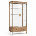 Vitrine aus Eichenholz mit Glastüren