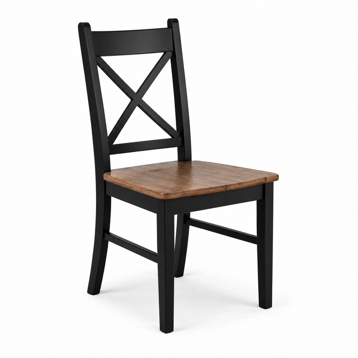 Esszimmerstuhl mit X-Rücken Schwarz Holz