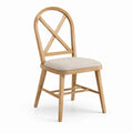 Esszimmerstuhl Eichenholz Beige Polsterung