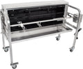 Beeketal Holzkohlegrill, Silber, 'BSG140-SK' Profi Spanferkelgrill mit seitlichem, Spießgrill mit Grillmotor und 4-fach verstellbarem Drehspieß