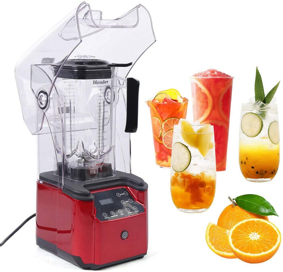 BuRuiYoten Standmixer, 22*22*49 CM, 2200 W, 2.2 L, Schwarz, Blender Schalldichter Eis Zerkleinerungs Mixer Smoothie