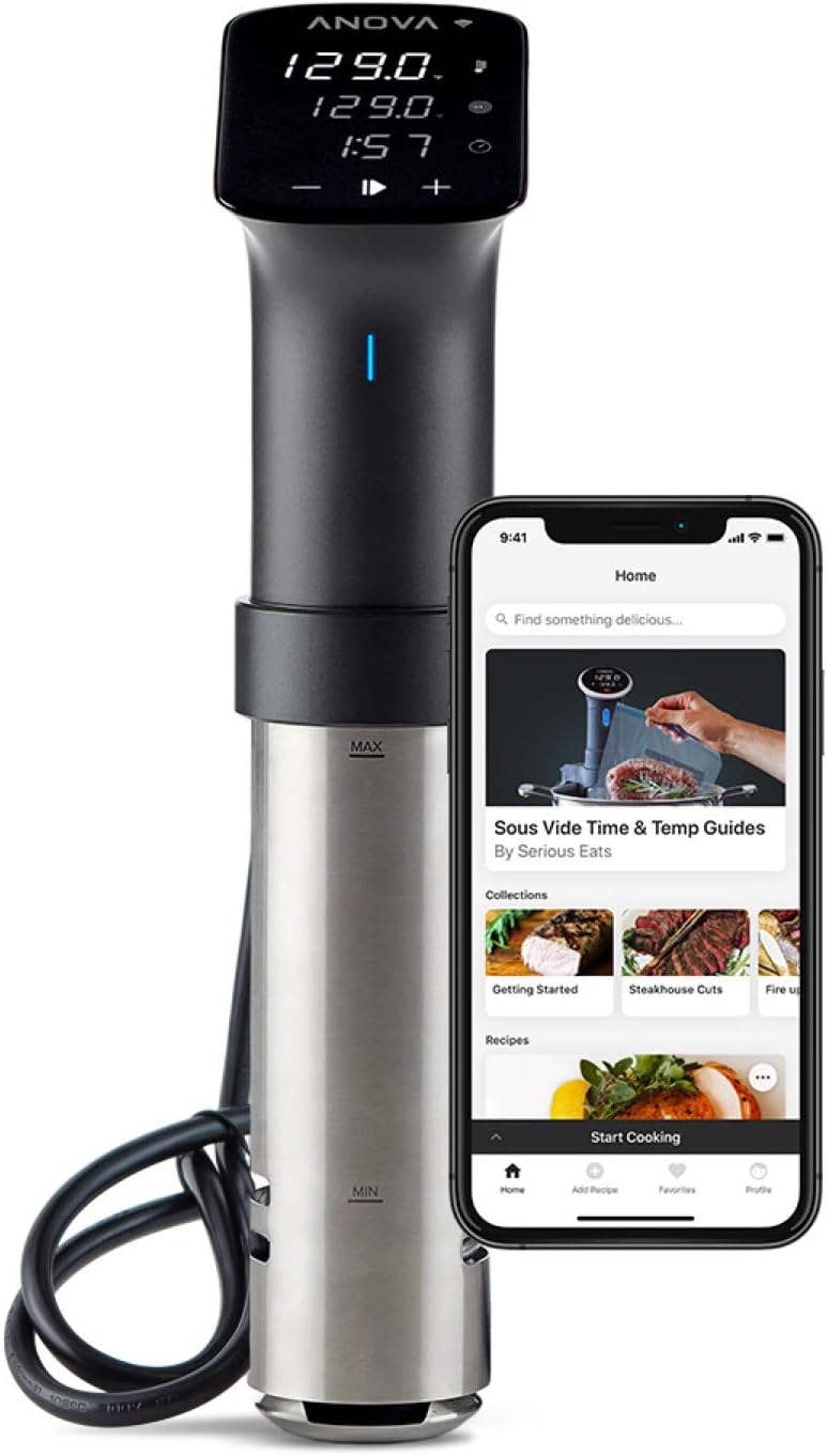 anova Sous-Vide Garer, Schwarz/Silber, Culinary Sous Vide Precision Cooker Pro, 1200 Watt, Schwarz und Silber