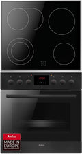 Amica Backofen, 60 cm, 65 L, Schwarz, Einbauherd Set Glaskeramik Matt EHC 12921 SM