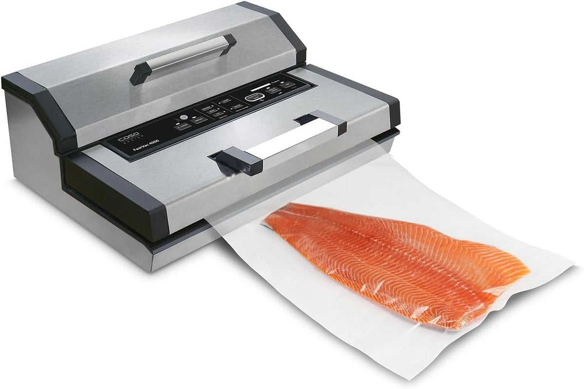 Caso Kühlschrank, 40 cm, 20 L, Anthrazit, FastVac 4000 Gewerbevakuumierer, regulierbare Vakuumstärke (f. weiche Lebensmittel)