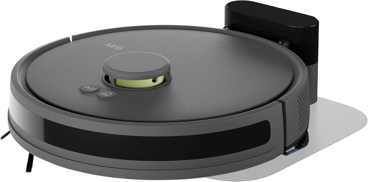AEG Saugroboter, 14,4 V, 0,28 l, 140m, Schwarz, mit Wischfunktion, WiFi, präzise LiDAR Navigation, Beutellos, Saugleistung 4000 Pa