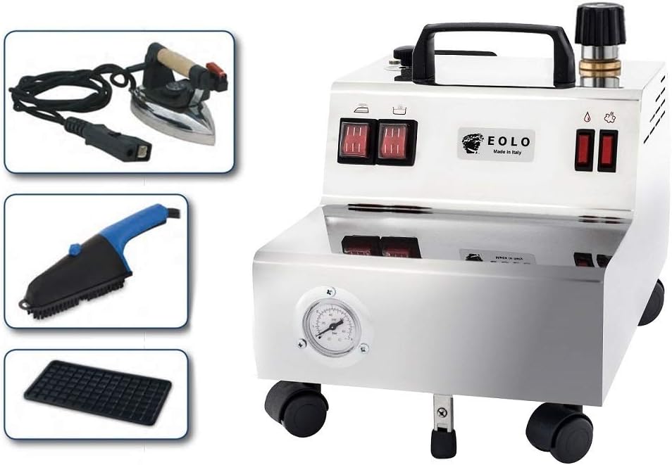 Aeolus EOLO Home & Professional Dampfglätter, 2,4 Liter, 5 Bar, Silber, & GV05 Professionelle Dampfbügelstation mit Trockendampf