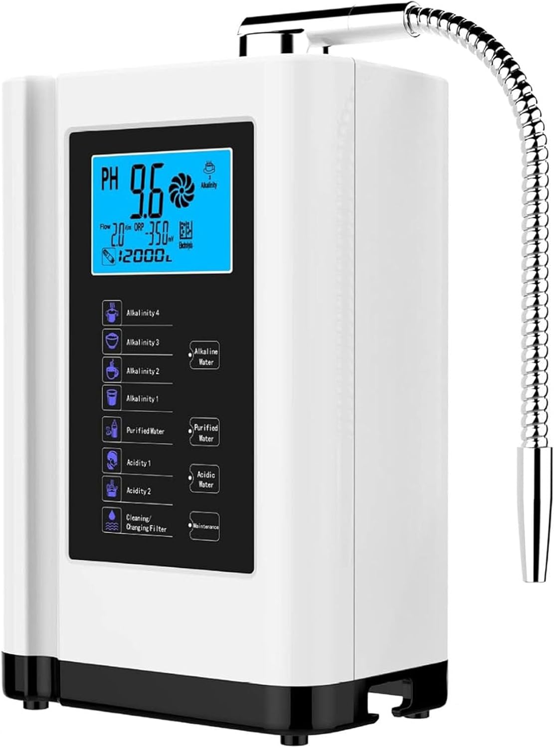 CGLYYDS Filterflaschen, 8000 Liter, Weiß, Alkalischer Wasserionisierer, PH 3-10, 5 alkalisches, saures Wassergerät