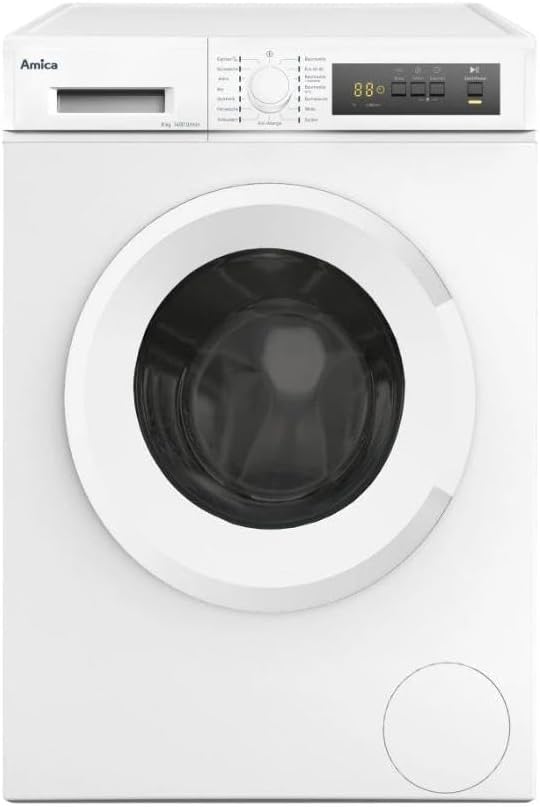 amica-group Waschmaschine, 60 cm, 8 kg, Weiß, WA 484 021 Frontlader, breit, 1400U/Min, Kindersicherung, Mengenautomatik