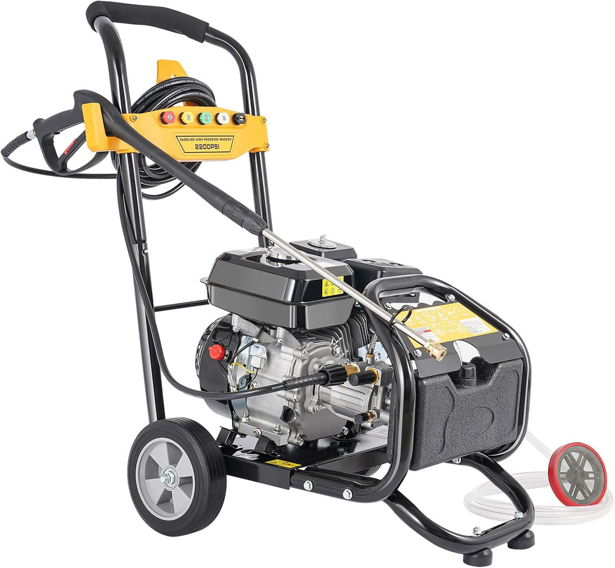 CCAUUB Hochdruckreiniger, 150 Bar, 7,5hp, Aluminium, Eisen, Kunststoff, Schwarz