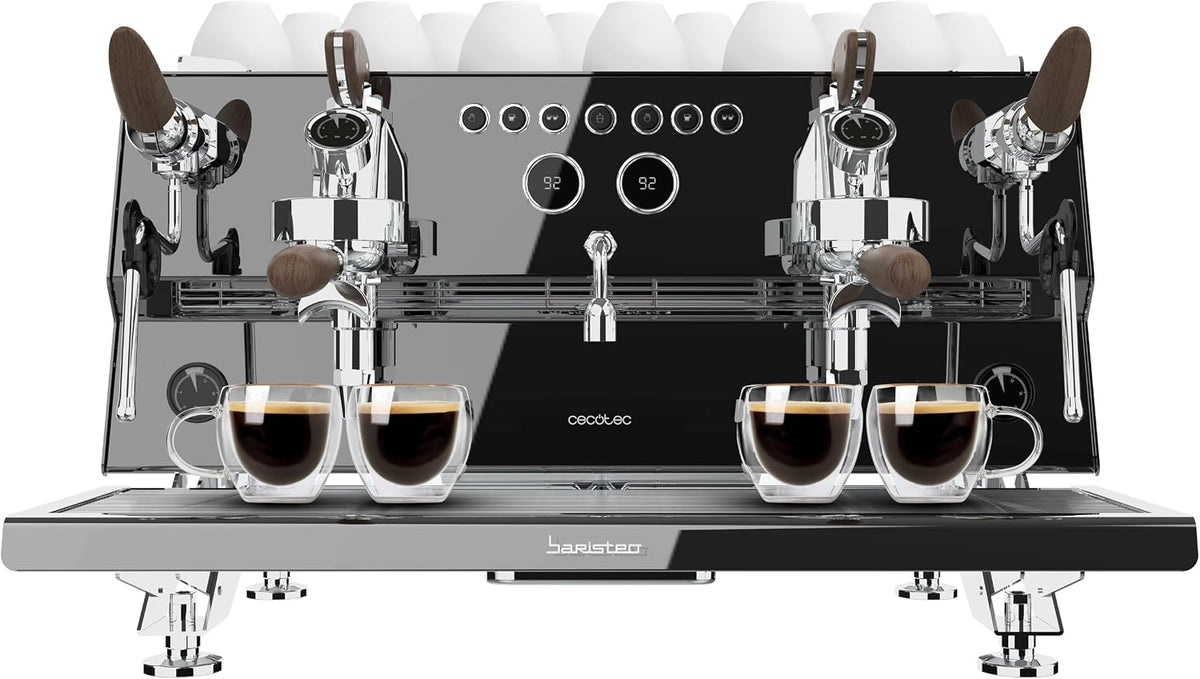 Cecotec Kaffeemaschine, 5593 W, Schwarz/Silber, Gewerbe-Espressomaschine Baristeo Gastro Dark, E61-System