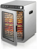 Arendo Dörrautomaten, 13400 cm, Silber, Dörrautomat Edelstahl mit 16 Edelstahlgitter - 1000 Watt