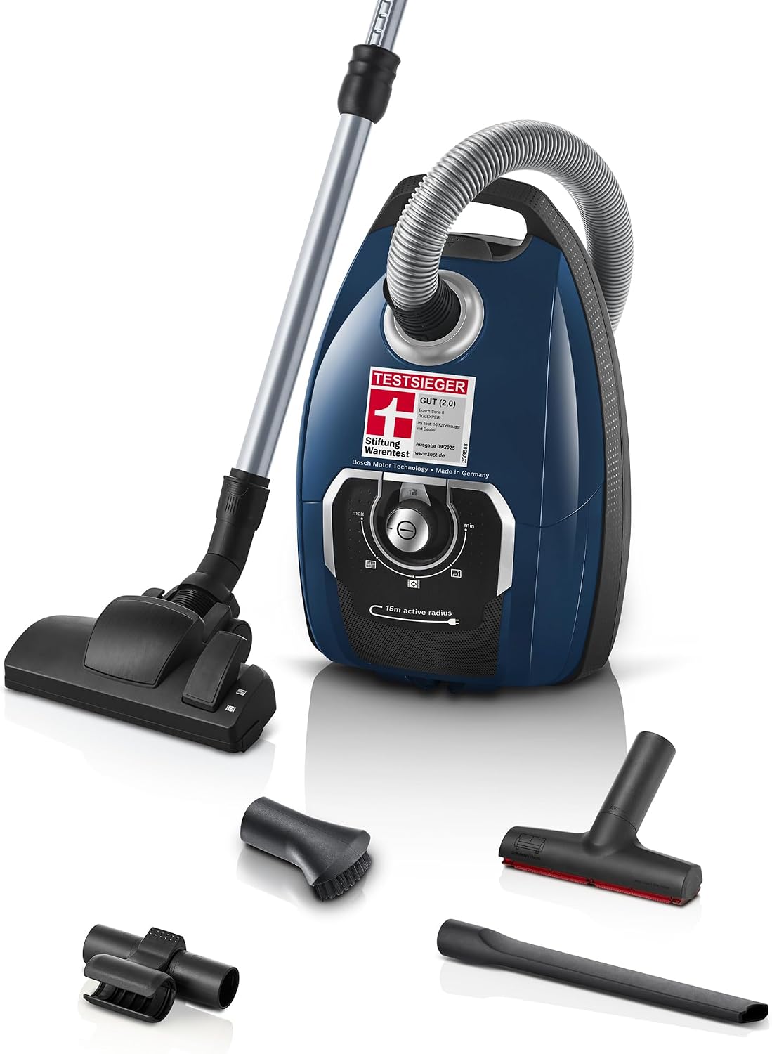 Bosch Staubsauger, 700 W, Blau, mit Beutel Serie 8 BGL8XPER, Hygiene-Filter, 10 Jahre Motorgarantie, XXL-Polsterdüse