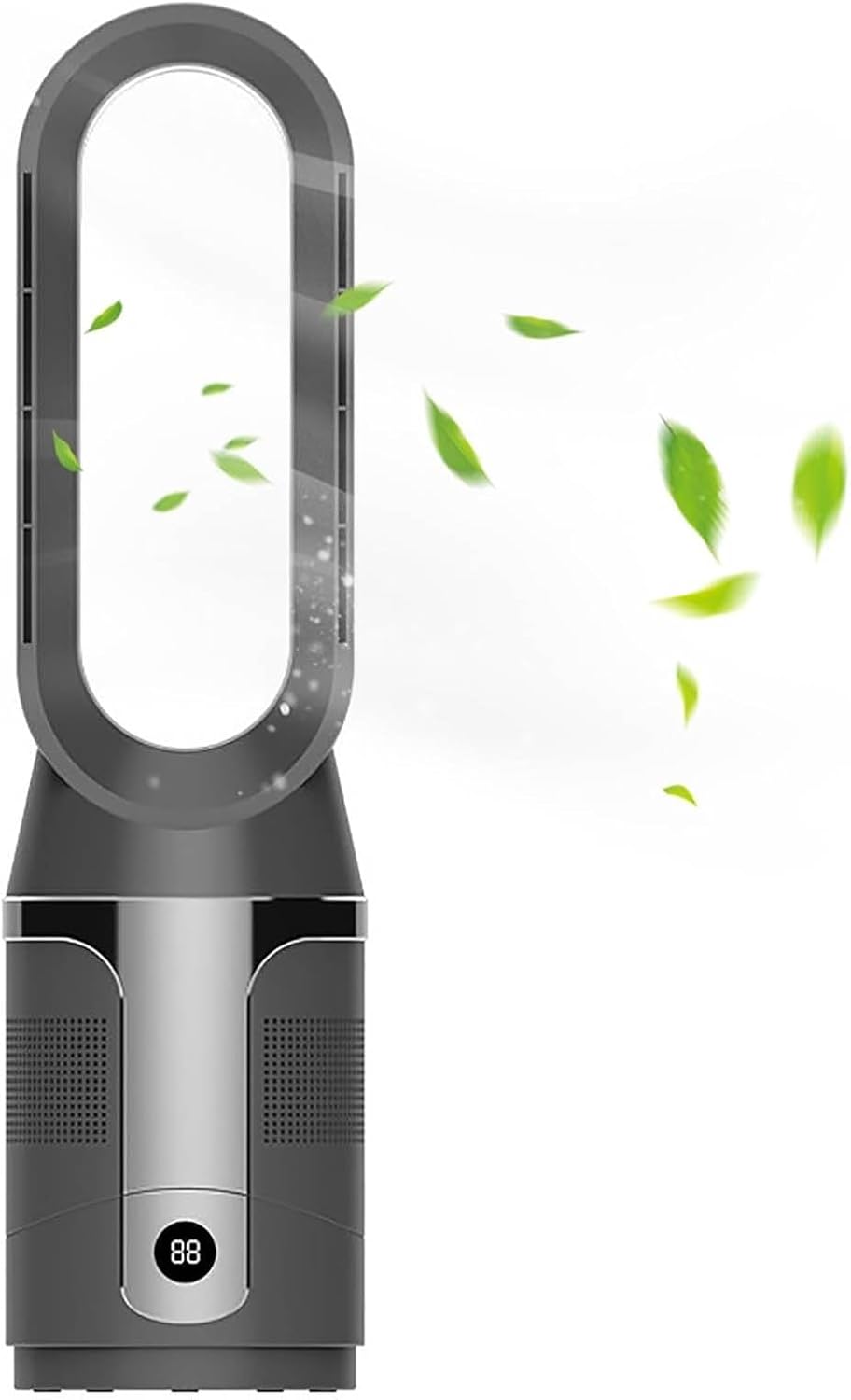 Bladeless Standventilatoren, 40 W, Schwarz, Tower-Glüher, 10 Geschwindigkeiten Remote Oszillierende Luftzirkulator