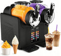AUTUMFLATGAO Eismaschine, 2×2 L / 4 L Gesamt, 430 W, Schwarz, Softeis Maschine Und Slush EIS Maschine, Mit 2 Eissorten