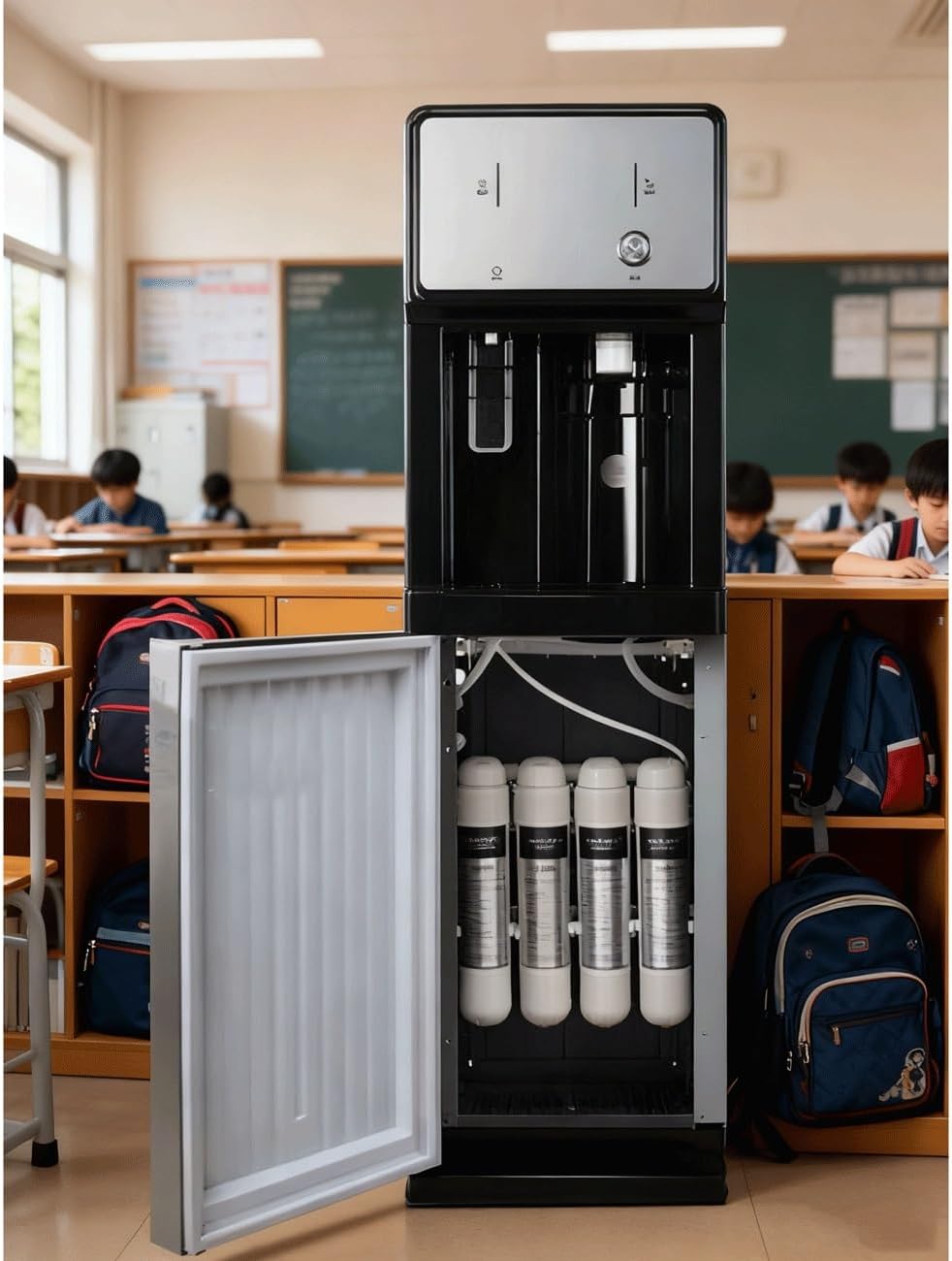 AILIMENG Kühler & Wasserspender, Silber, freistehend Wasserspender Für Schulen Mit Integriertem, Heiß Und Kaltwasserspender Für Öffentliche Räume