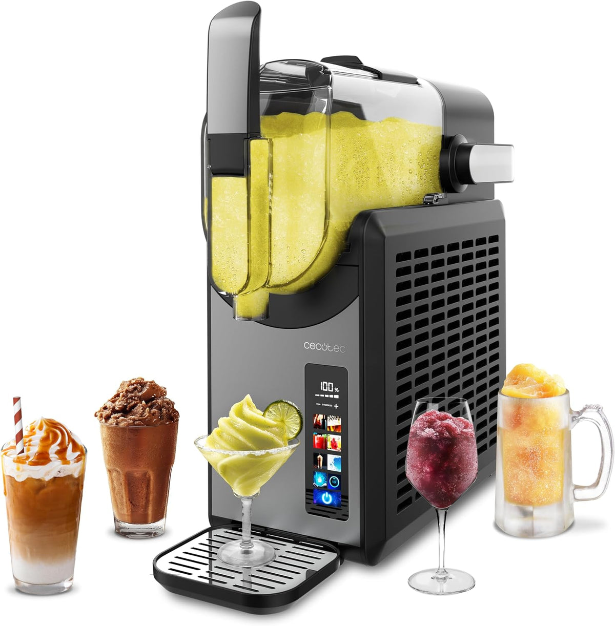 Cecotec Eismaschine, 2,6 L, Schwarz, Slush-Eis Maschine Twist&Ice 2600, Getränke fertig in 15-60 Minuten, Touch-Steuerung