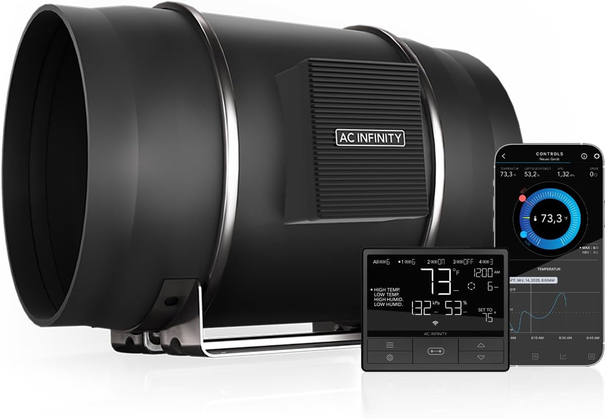 AC Infinity Belüftungsgeräte, Schwarz, CLOUDLINE PRO T10, Leises Inline-Lüftersystem