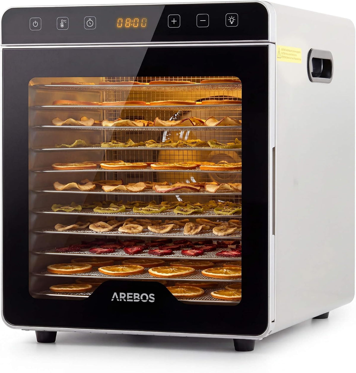 Arebos Dörrautomaten, 800 W, Silber, Dörrautomat Edelstahl