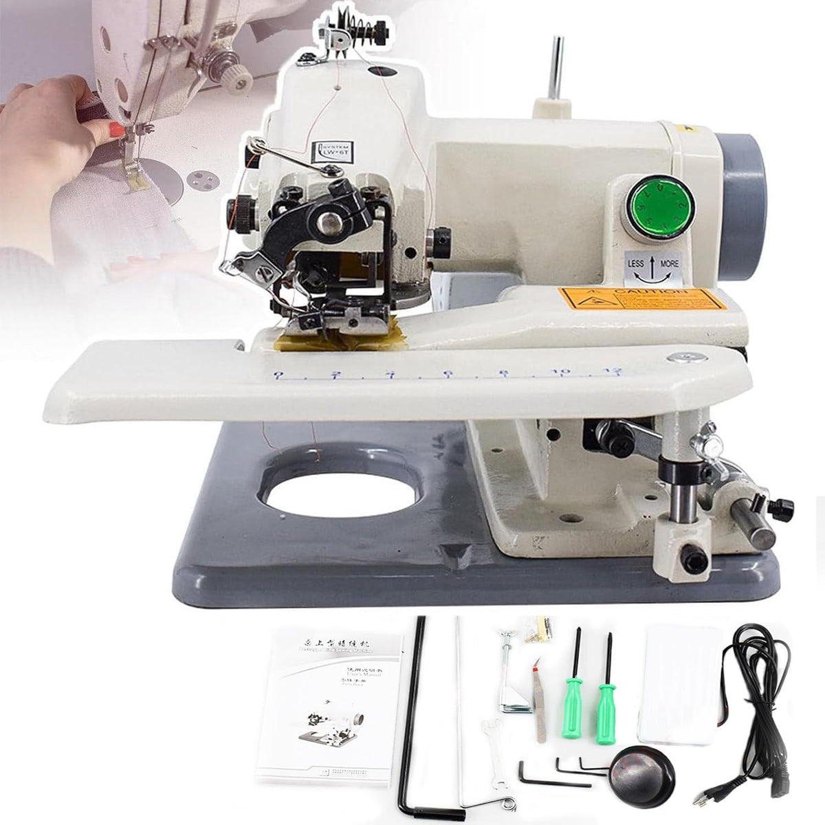 CCKUYT Blindstichmaschine, Schwarz, Tragbare Blindstich-Nähmaschine mit nahtlosem Nähen und, Säumen von Kleidern und mehr