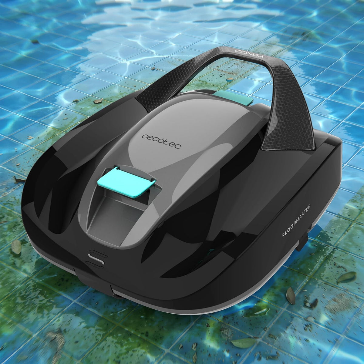 Cecotec Poolroboter, 2,5 m, 2,5 L, 80 m, Grau, Akku Conga Pooldroid 2000 FloorMaster M. Fläche ², Max. Tiefe, 100 Min. Laufzeit