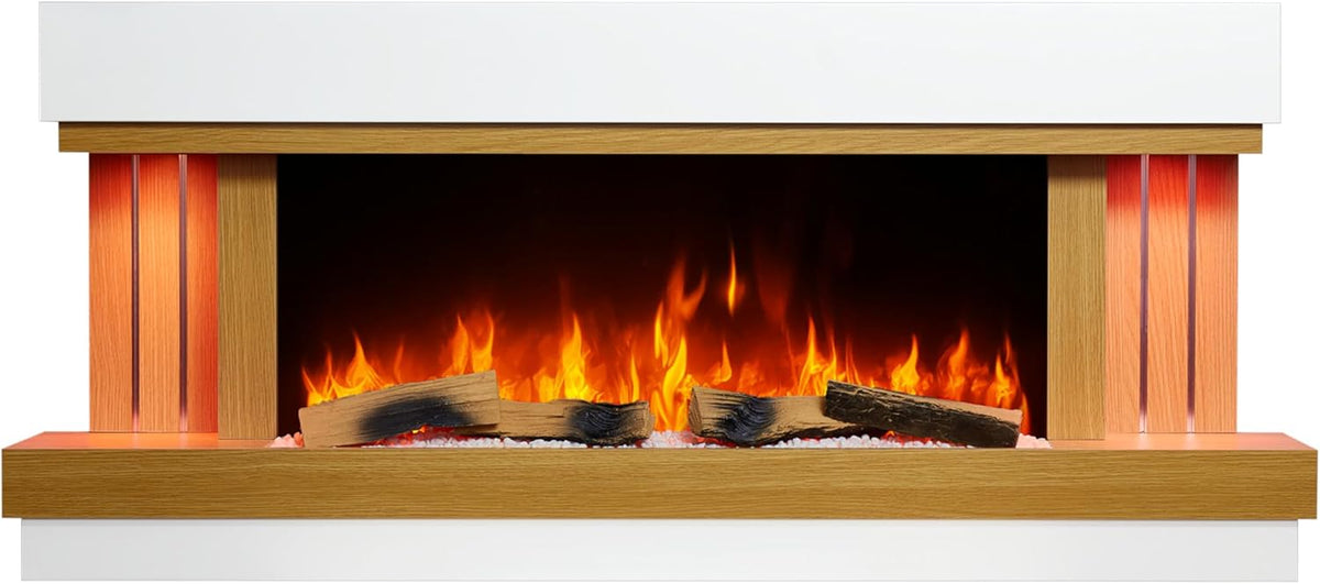 ArtiFlame Elektrokamin, 1 kW / 2 kW, Grau, Sogne AF52, mit realistischer 3D-Flammenprojektion, LED-Beleuchtung