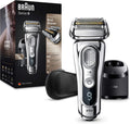 Braun Elektrorasierer, Braun, Series 9 9395cc für Herren, verbesserte Reinigungs- und Ladestation, Ledertasche